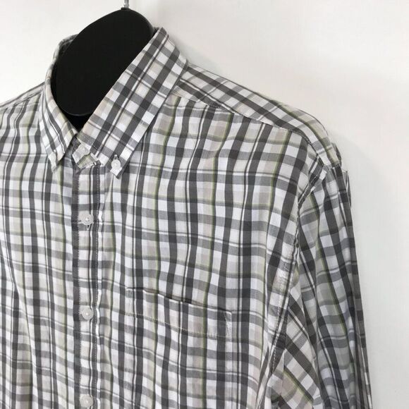 Eddie Bauer Classic Fit Button Down Shirt Men's Large Plaid 100% Cotton Casual - Picture 3 of 12